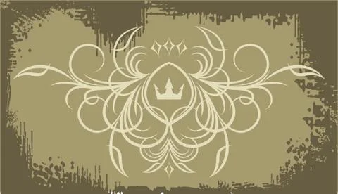 Vintage frame with crown. Stock Illustration