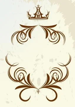 Vintage frame with crown イラスト素材