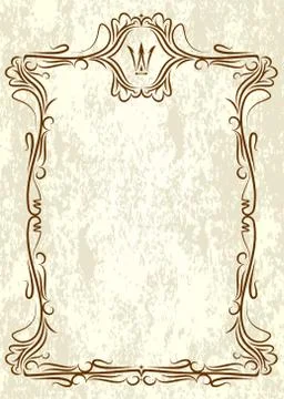 Vintage frame with crown Stock-Illustration