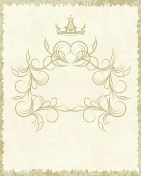 Vintage frame with crown 스톡 일러스트
