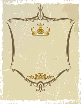 Vintage frame with crown 스톡 일러스트
