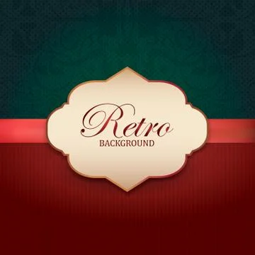 Vintage Frame with damask lace pattern. Stock Illustration