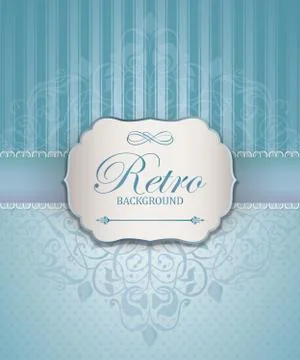 Vintage Frame with damask lace pattern. Stock Illustration