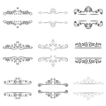 Vintage frame decoration set Stock Illustration