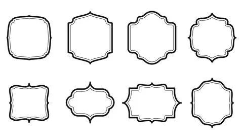 Vintage frame decorative empty set Stock Illustration