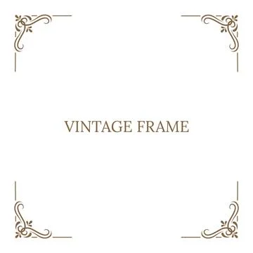 Vintage Frame Elements Border. Gold Square Corner Illustrazione stock