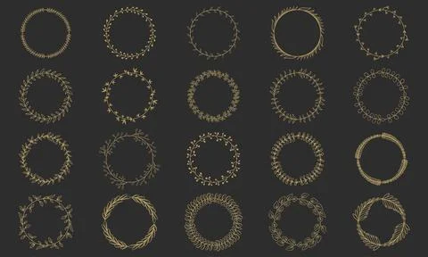 Vintage frame elements decoration circle collection vector illustration Stock Illustration