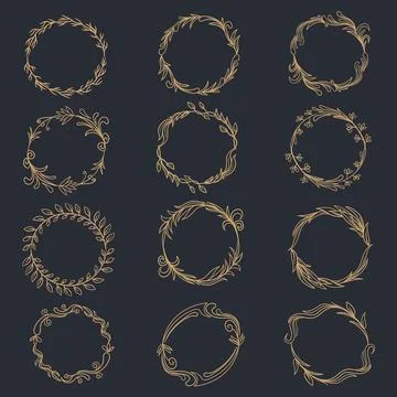 Vintage frame elements decoration circle set vector illustration Illustrazione stock