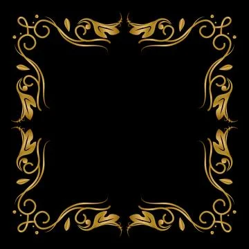 Vintage frame gradient gold square ornament design vector Stockillustratie