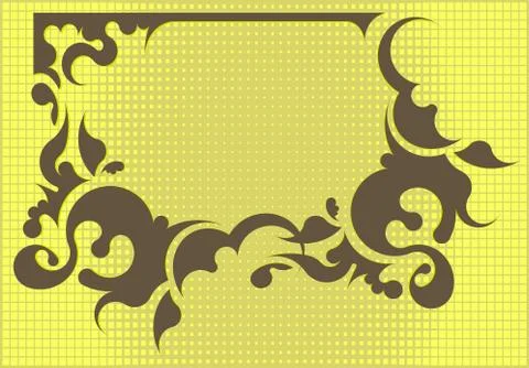 Vintage frame on a green background. Stock Illustration