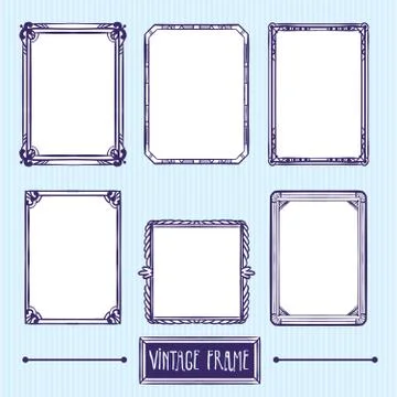 Vintage frame. hand drawing. Elements Stockillustratie