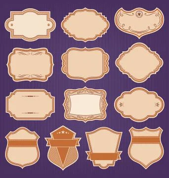 Vintage frame labels set vector 스톡 일러스트