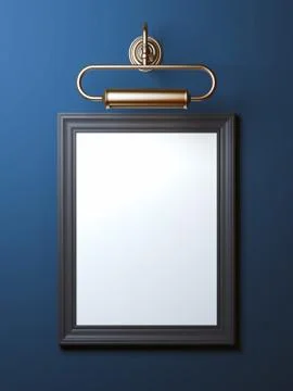 Vintage frame with old lamp Illustration