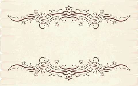 Vintage frame on parchment. Ilustración de archivo