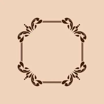 Vintage frame pattern, retro background. Calligraphic design corner elements 스톡 일러스트