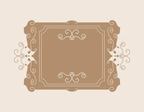 Vintage frame pattern, retro background. Calligraphic design corner elements Illustrazione stock