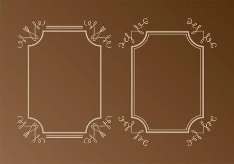 Vintage frame pattern, retro background. Calligraphic design corner elements 스톡 일러스트