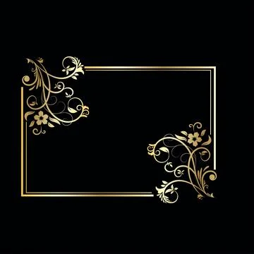 Vintage frame with plant elements Stock Illustration