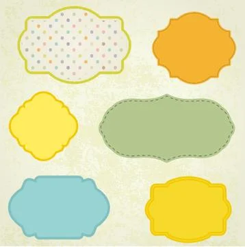 Vintage frame on polka dot background Stock Illustration