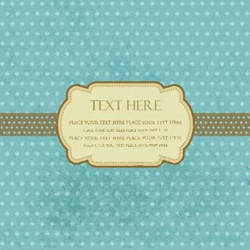 Vintage frame on polka dot background Stock Illustration