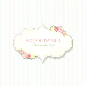 Vintage frame with roses Stock Illustration