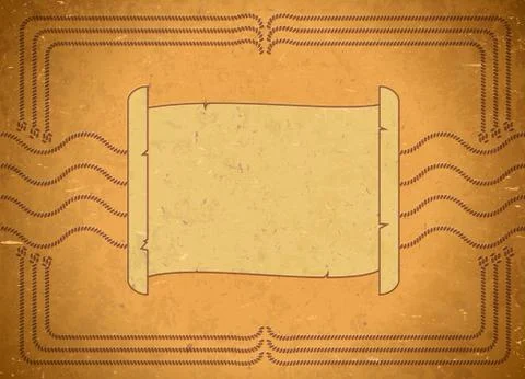 Vintage frame with scroll Stock Illustration