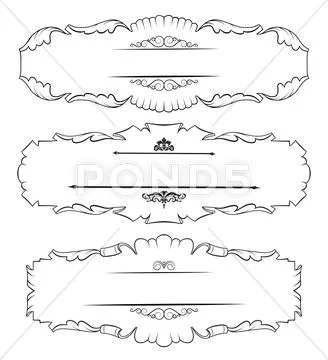 Vintage frame set Stock Illustration