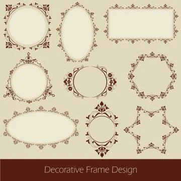 Vintage frame set Stock Illustration