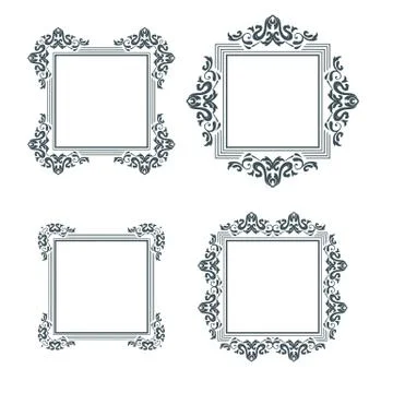 Vintage frame set Stock Illustration