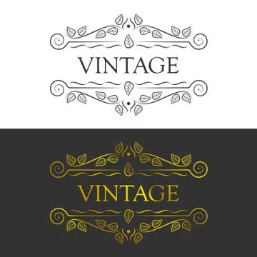 Vintage frame set Stock Illustration