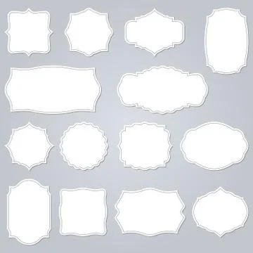 Vintage frame set. Retro label or banner border elements collection. Vector Stock Illustration