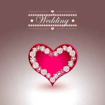 Vintage frame in shape of heart. Element for design Stock Illustration