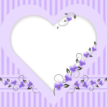 Vintage frame in shape of a heart Stock Illustration