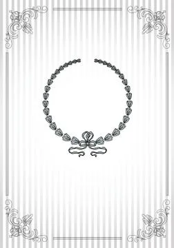 Vintage frame on striped silver background 库存插图