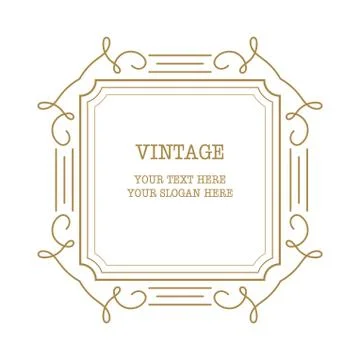 Vintage frame. vector frame template with detailed border. vintage with place Stock Illustration