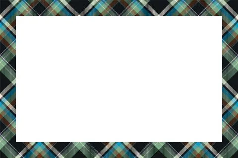 Vintage frame vector. Scottish border pattern retro style. Tartan plaid ornam Illustrazione stock