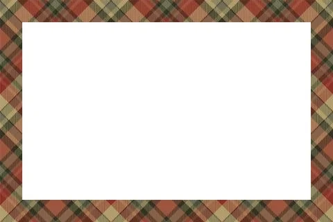 Vintage frame vector. Scottish border pattern retro style. Tartan plaid ornam Illustrazione stock