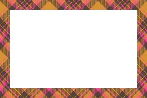 Vintage frame vector. Scottish border pattern retro style. Tartan plaid ornam Stock Illustration
