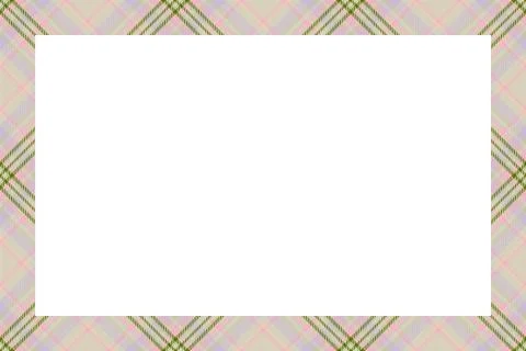 Vintage frame vector. Scottish border pattern retro style. Tartan plaid ornam Stock Illustration