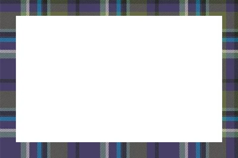 Vintage frame vector. Scottish border pattern retro style. Tartan plaid ornam 스톡 일러스트