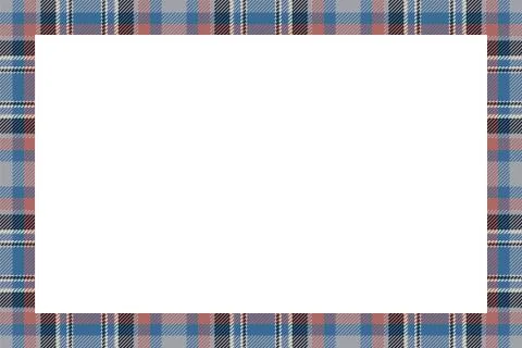 Vintage frame vector. Scottish border pattern retro style. Tartan plaid ornam Stock Illustration