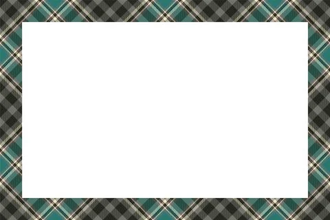 Vintage frame vector. Scottish border pattern retro style. Tartan plaid ornam Stock Illustration