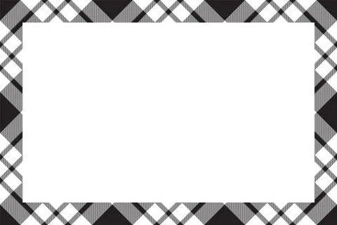 Vintage frame vector. Scottish border pattern retro style. Tartan plaid ornam Stock Illustration