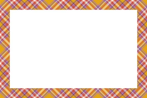 Vintage frame vector. Scottish border pattern retro style. Tartan plaid ornam Stock Illustration