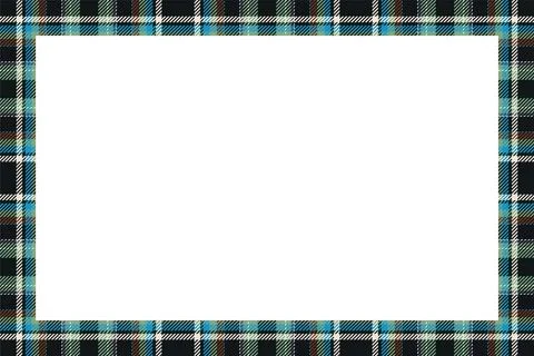 Vintage frame vector. Scottish border pattern retro style. Tartan plaid ornam Stock Illustration