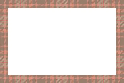 Vintage frame vector. Scottish border pattern retro style. Tartan plaid ornam Stock Illustration