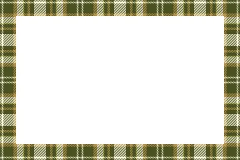 Vintage frame vector. Scottish border pattern retro style. Tartan plaid ornam Stock Illustration