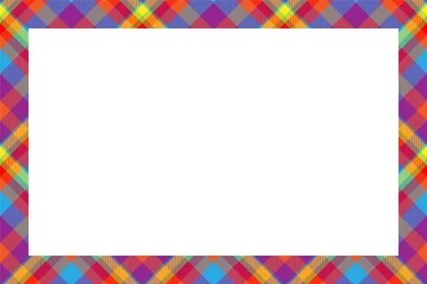 Vintage frame vector. Scottish border pattern retro style. Tartan plaid ornam 스톡 일러스트