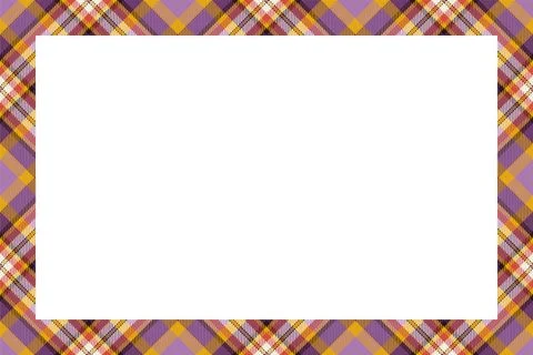 Vintage frame vector. Scottish border pattern retro style. Tartan plaid ornam Illustrazione stock