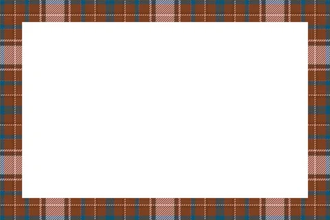 Vintage frame vector. Scottish border pattern retro style. Tartan plaid ornam Stock Illustration